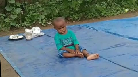 A baby asleep fall moment very funny time