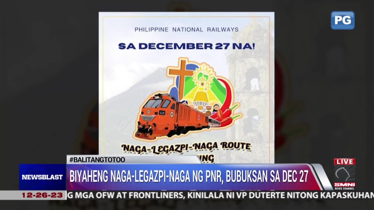 Biyaheng Naga-Legazpi-Naga ng PNR, bubuksan sa Dec 27