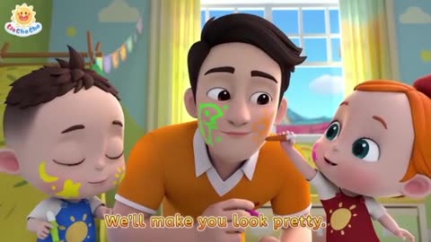 Let's Make Daddy Pretty ! Colors on Daddy's Facel Lichavh Nursery Rhy &Daby songs
