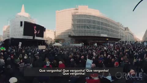 Manifestantes Em Londres Contra o Canal BBC e as Mentiras Sobre a Picada.