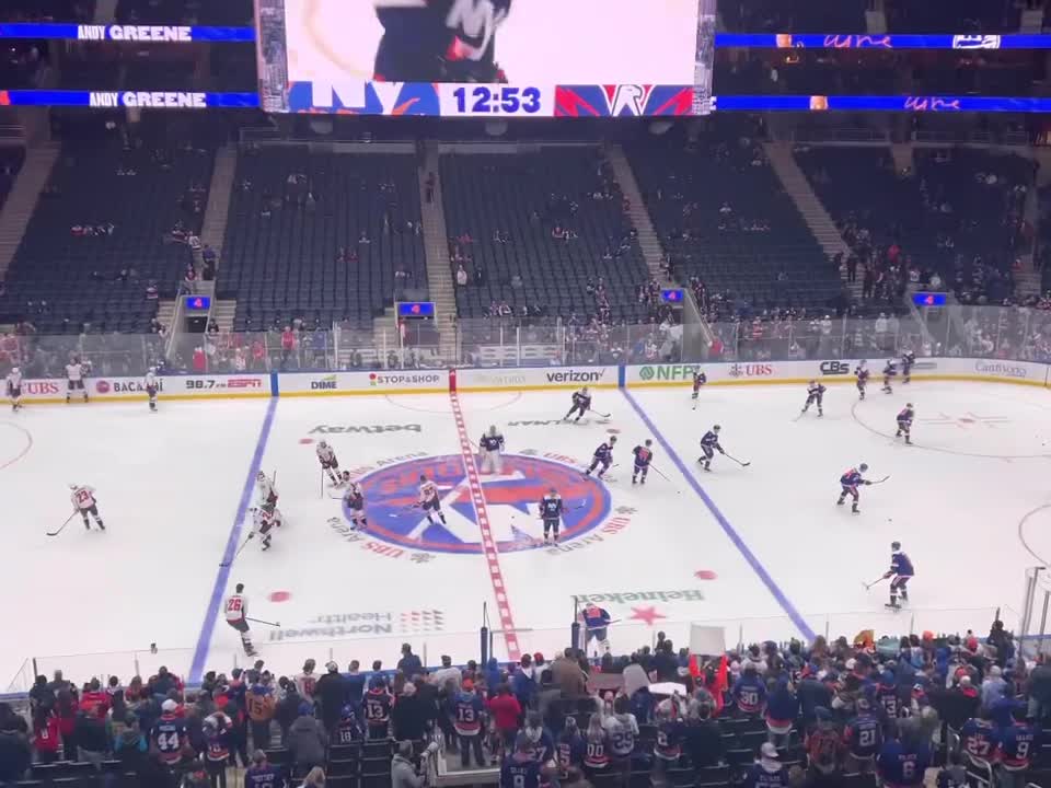 OMG!! We were INTERVIEWED at the NY ISLANDERS PRO HOCKEY GAME!!! #hockey #interview #family