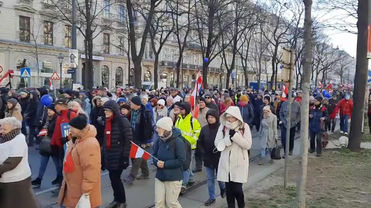 Vienna Austria protests today against vaccine mandates and passports… no more tyranny!