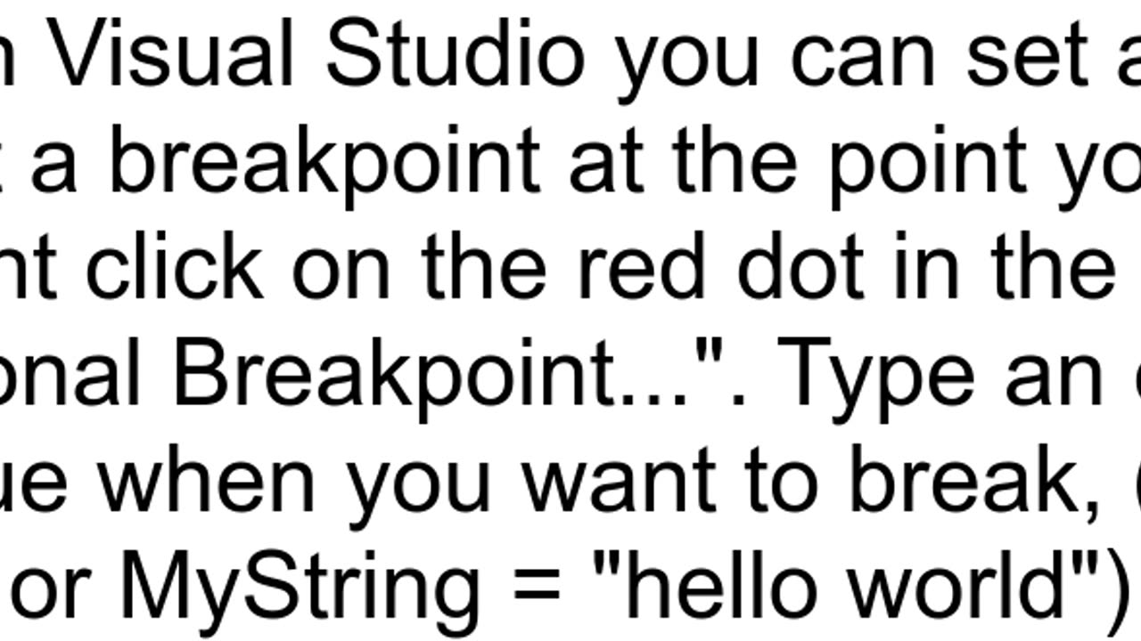 How to break a loop at a certain point in Visual Studio debugger