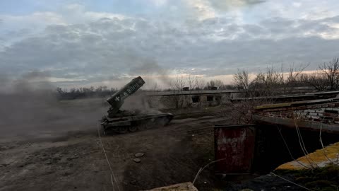 Ukrainian Firing Thermobaric Rocket System