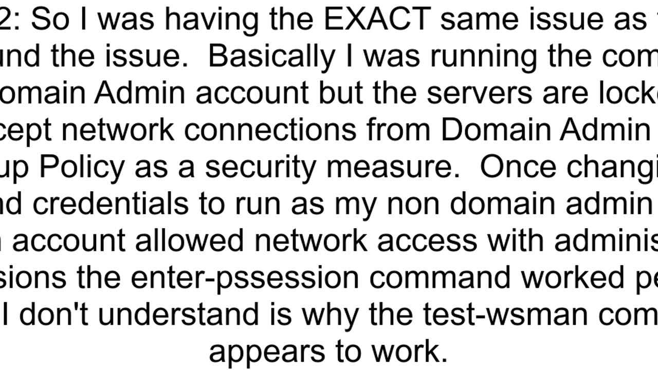 EnterPSSession to remote server fails with access is denied