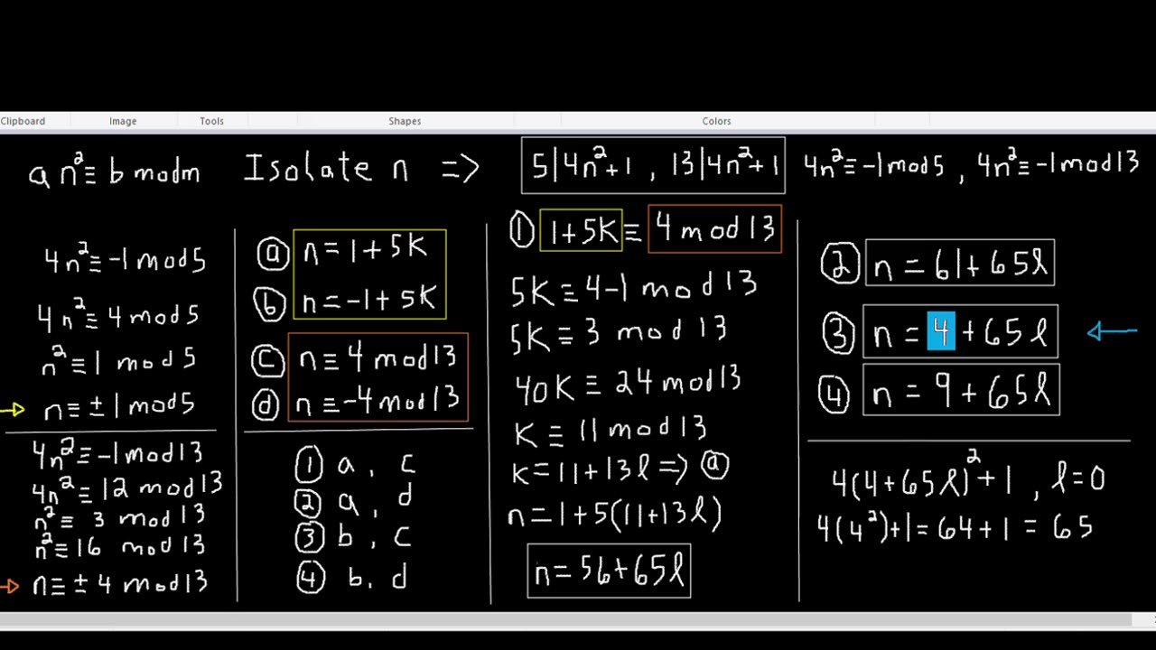 Does 5 and 13 divide a Quadratic? Solve by System of Equations