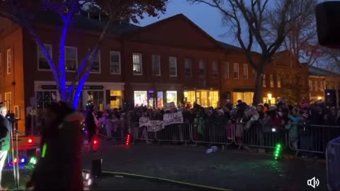 CHANTS OF BIDEN~ YOU CAN’T HIDE WE ARE CHARGING YOU WITH GENOCIDE AT THE TREE LIGHTING