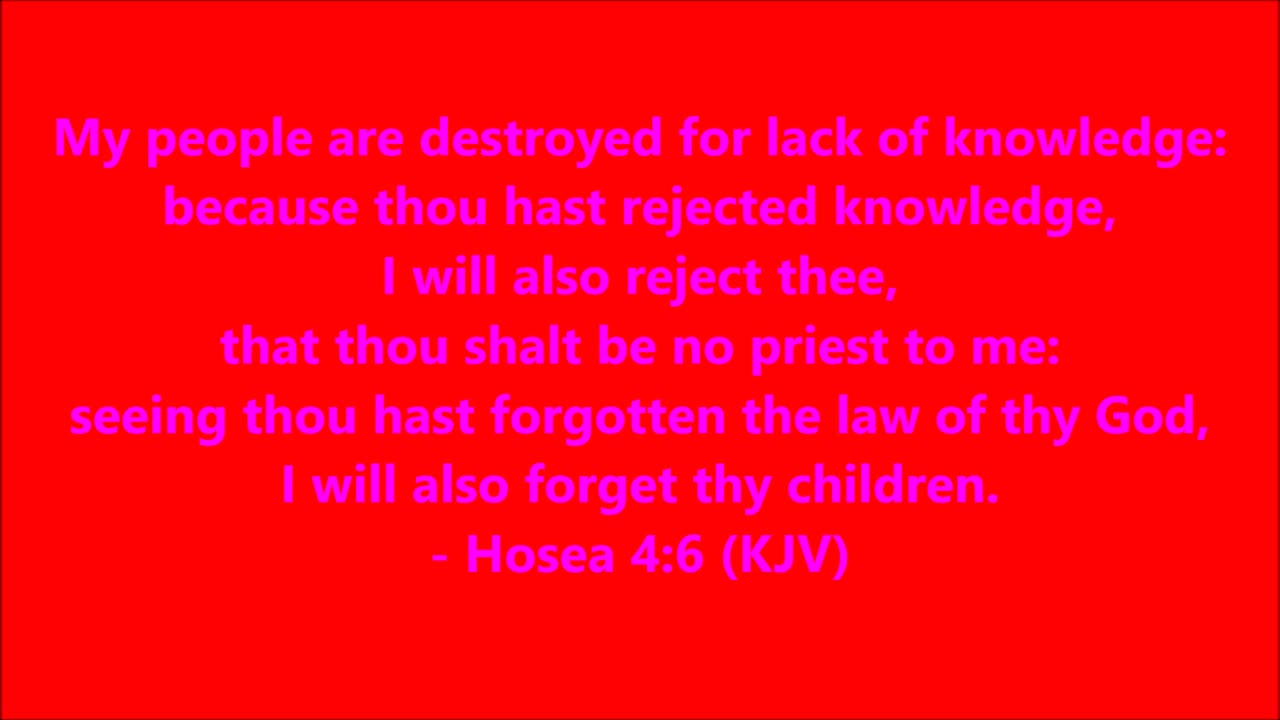 Godliness | Hosea 4:6 - RGW Knowledge Teaching