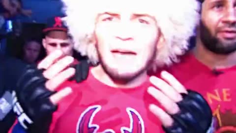 Khabib defeating conor in ufc fight