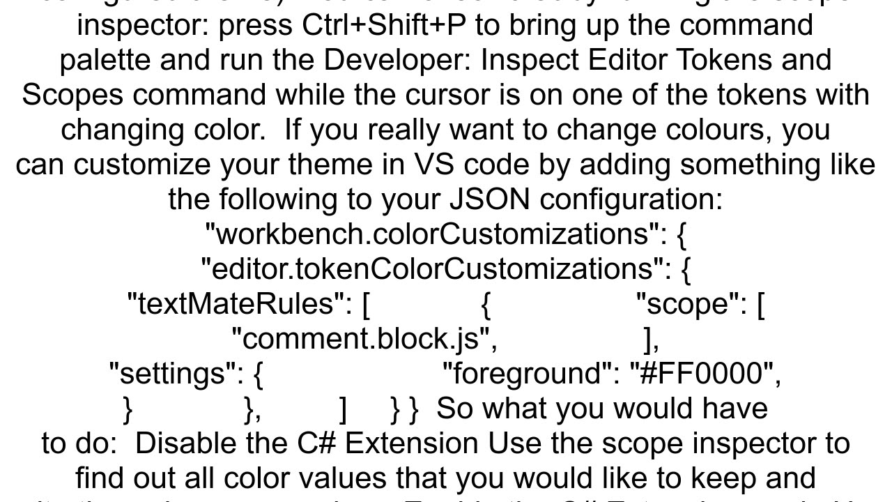 How to disable C extension on VS Code changing the color