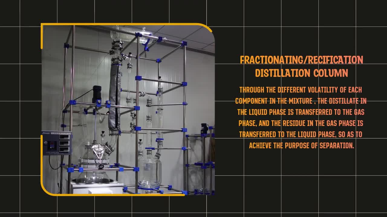 XINCHEN Glass Reactor with Packed Distillation Rectification Column Setup