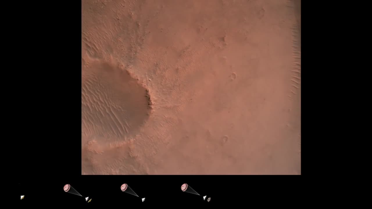 perseverance Rover's Descent and Touchdown on Mars(Official on NASA video)