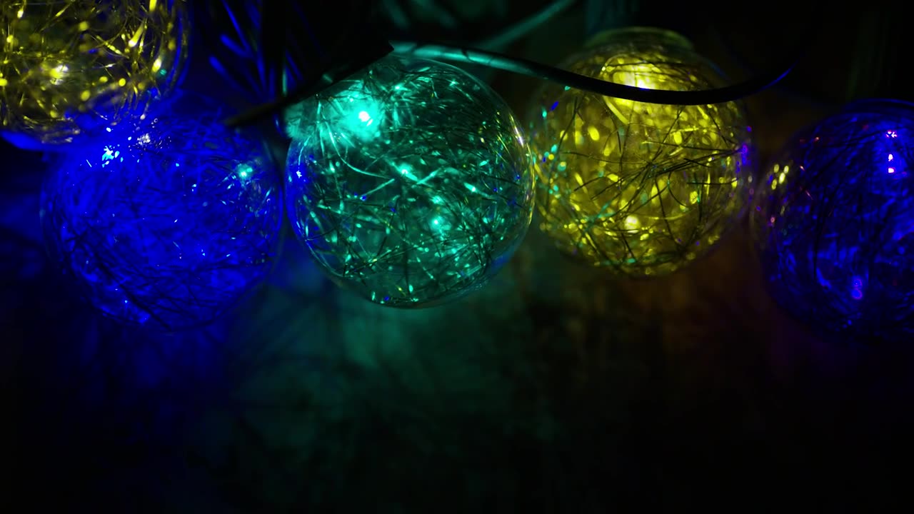 Ornamental Christmas lights rotating