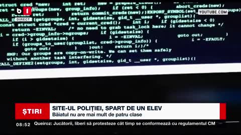 SITE-UL POLIȚIEI, SPART DE UN ELEV_Știri B1_16 nov 2022