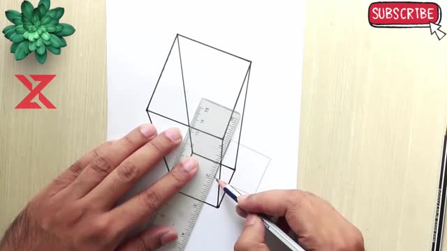 Standing Cube 3D drawing