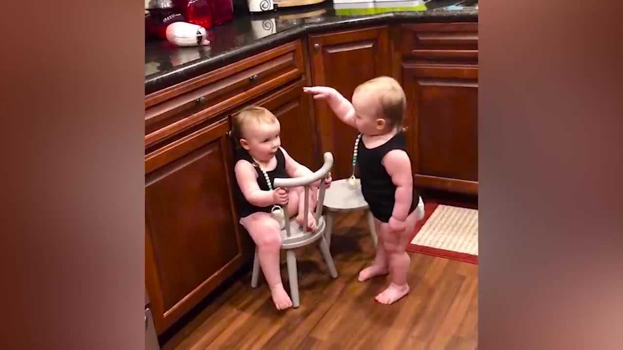 Funny Baby And Siblings