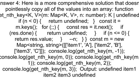 How do you get the key at specifc index in javascript map object