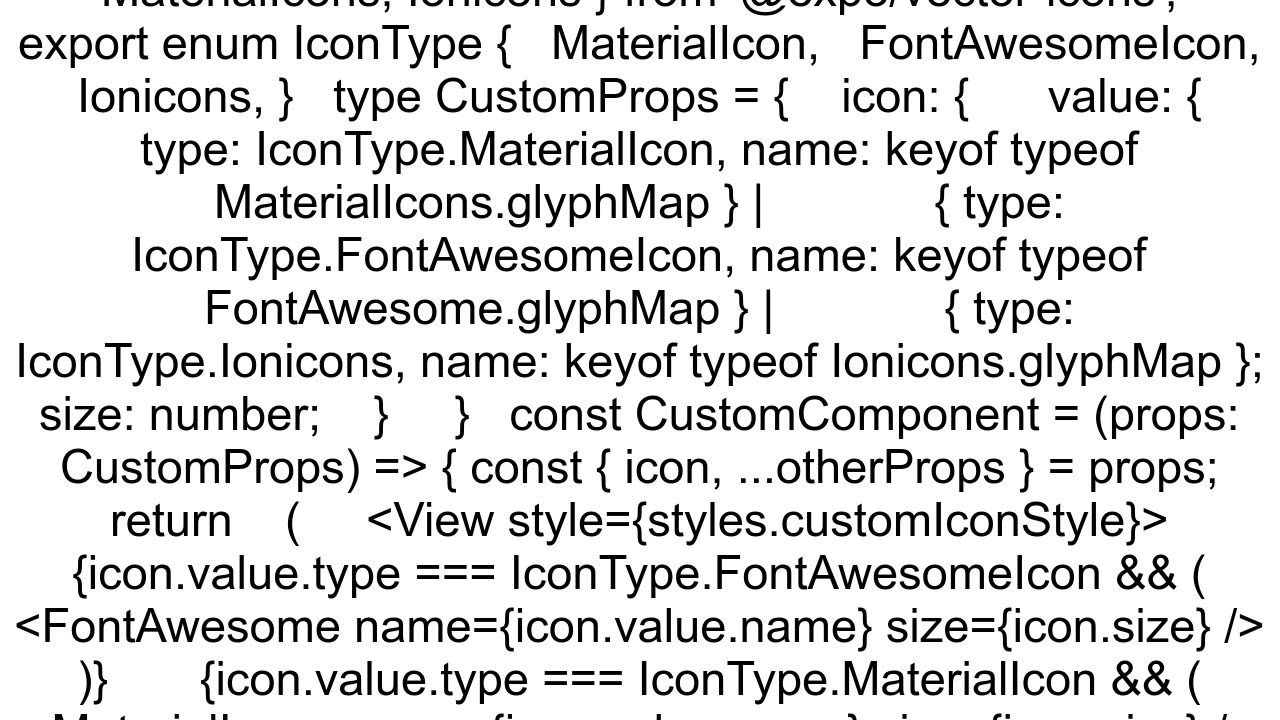 How to use expovectoricons dynamically through props in typescript react native app