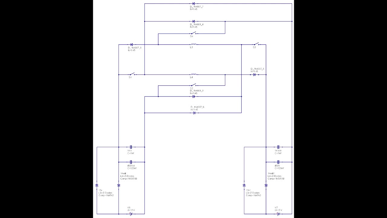 Reverse Flyback Generator Circuit Simulator 4 Transistor (John Bedini)