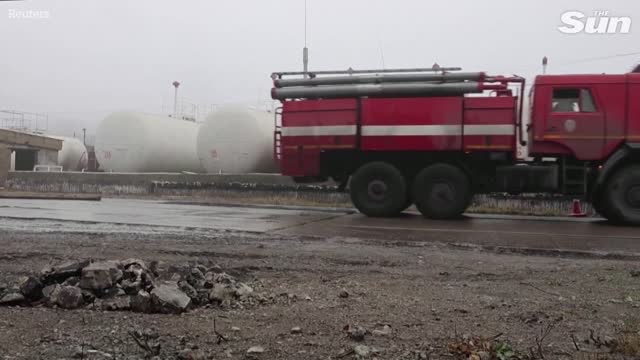 Huge blaze breaks out at Russian fuel depot after blast near Donetsk