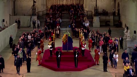 World leaders pay their respects at Queen's lying in state