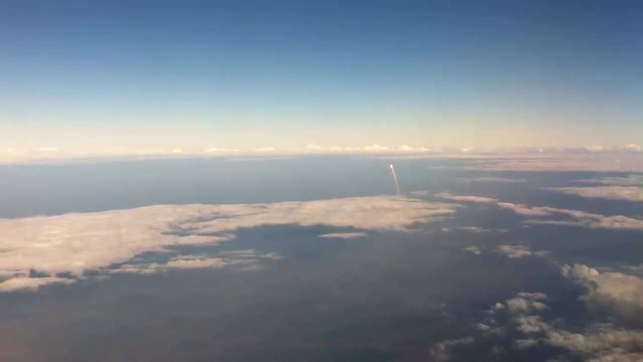 Space Shuttle Launch- Viewed From an Aeroplan