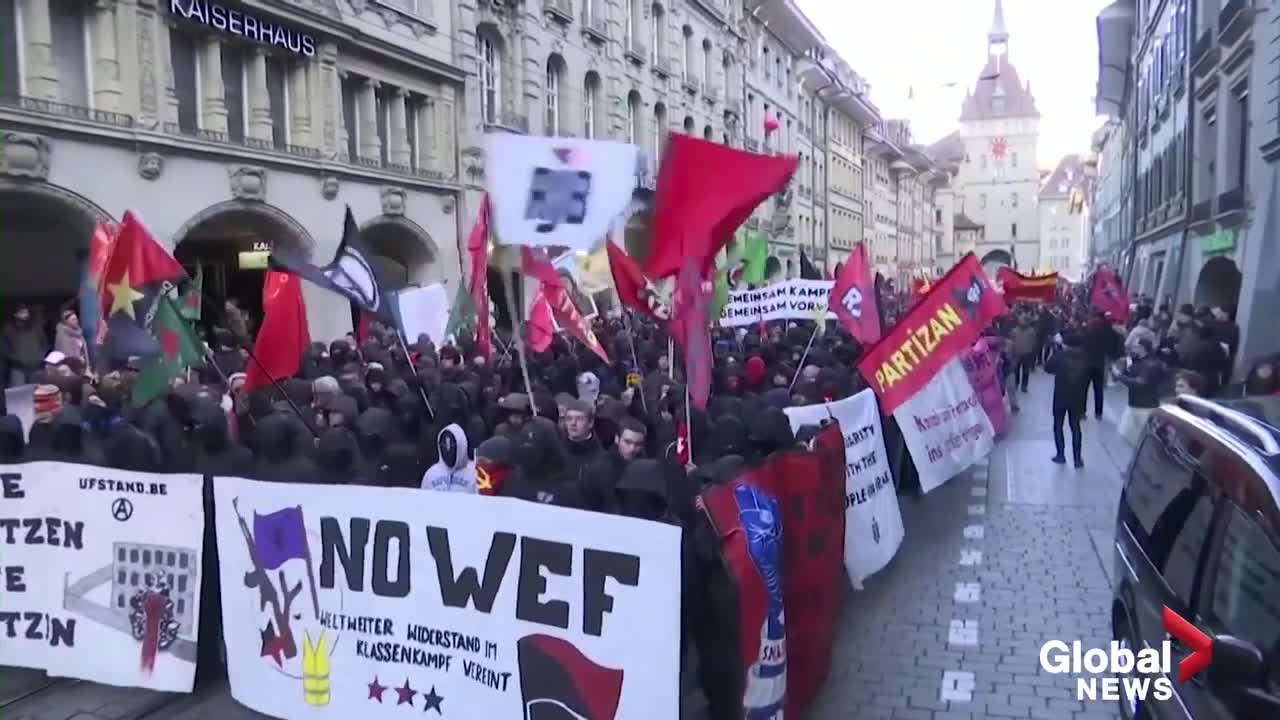 Demonstrators march in Swiss capital against World Economic Forum in Davos