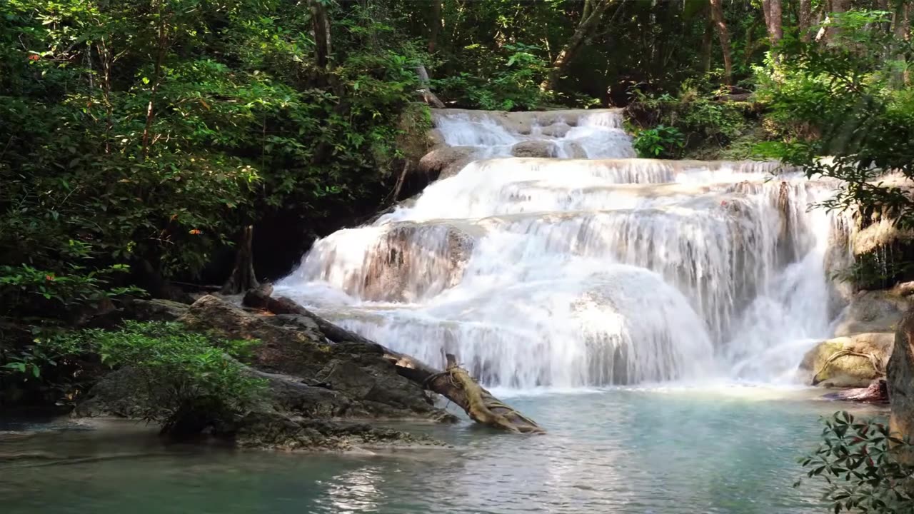 Waterfall ASMR natural sounds to relax 2H long