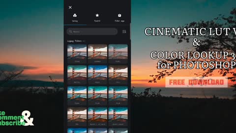 Luth filter cunematic vn & color lookup 3d luth photoshop free download