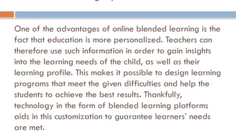 Benefits of incorporating online blended learning in schools