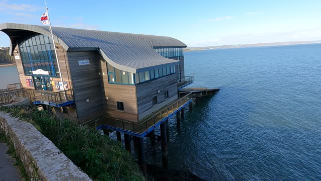 The modern lifeboat station. Tenby. WALES. March 2022.