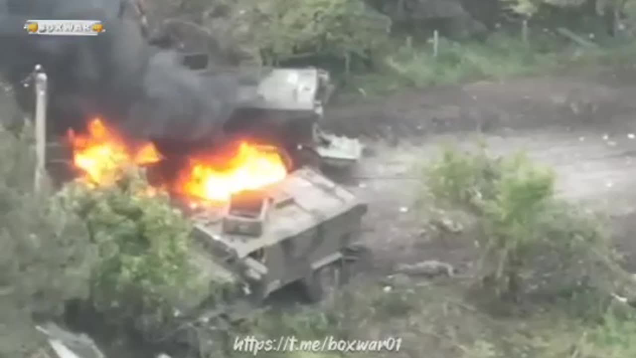 ‼️🇷🇺⚡️ Footage of the destruction of enemy armored vehicles by a Russian tank.