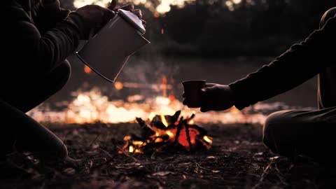 Wonderful camping warm drink