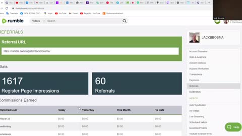 Seeking 1000 Rumble Referrals And Subscribers