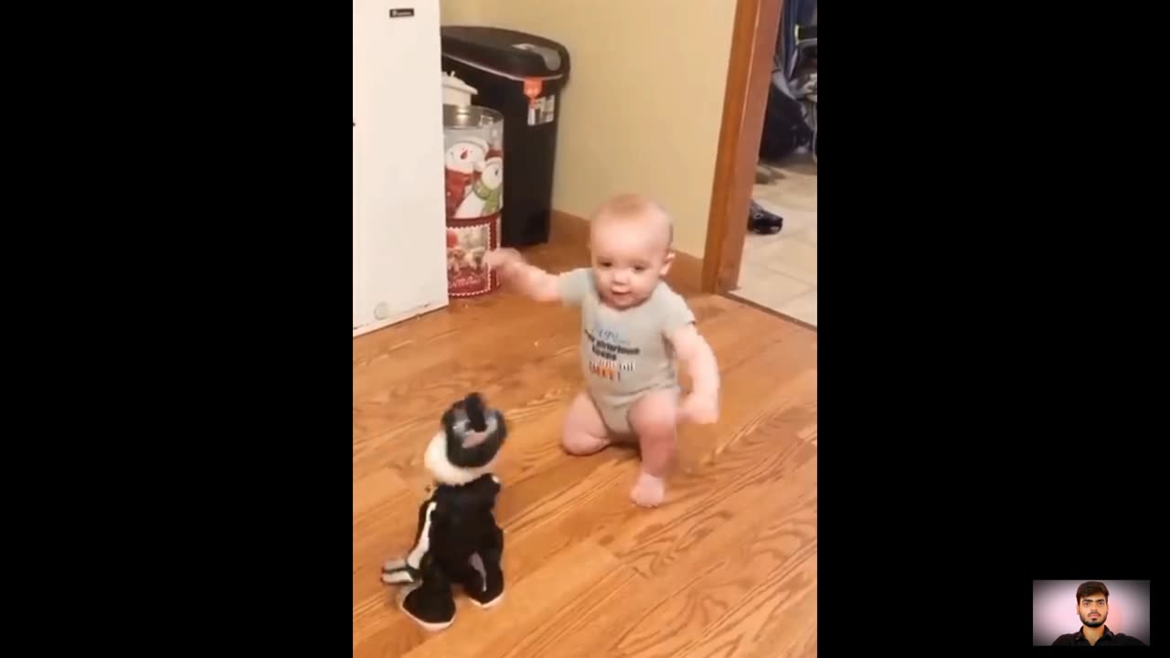 Baby and cat very funny videos 2023