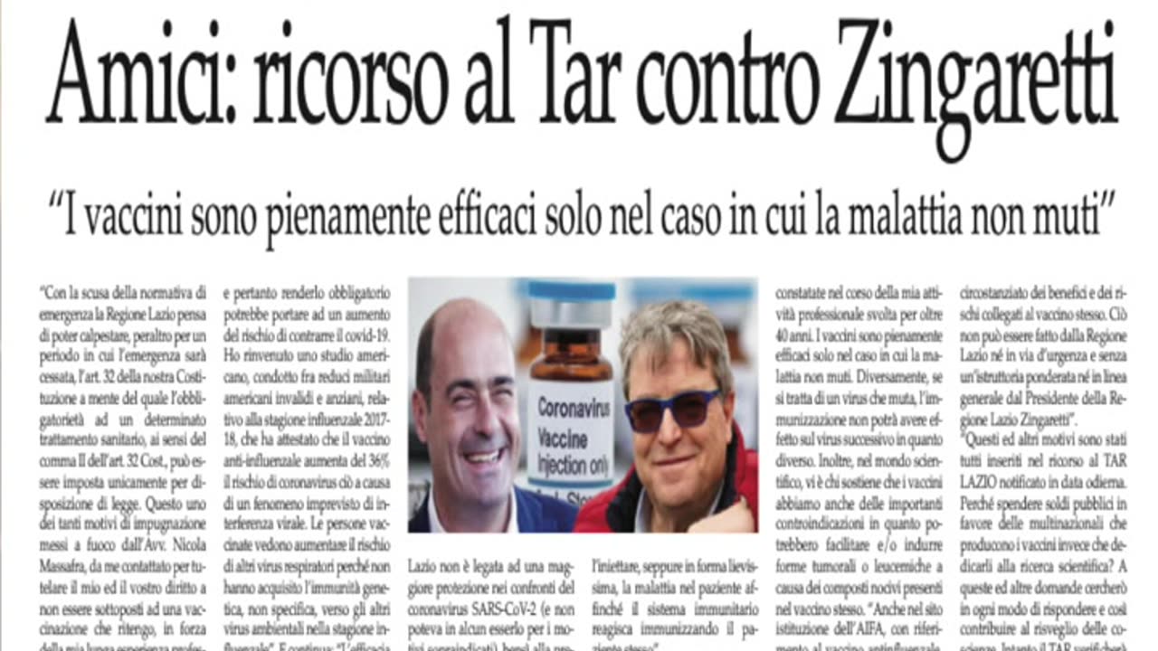 Mariano Amici, ricorso al Tar contro Nicola Zingaretti