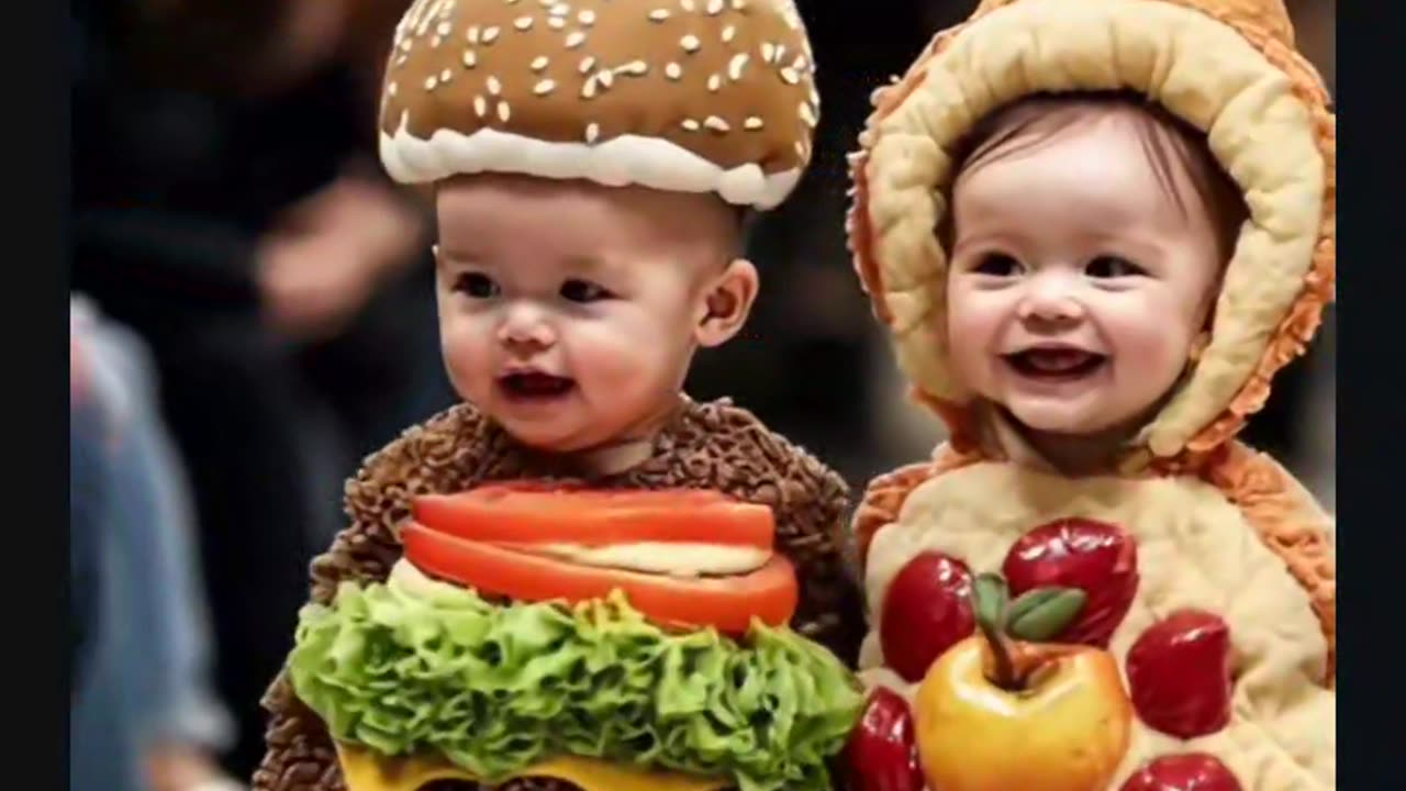 Food themed baby fashion show