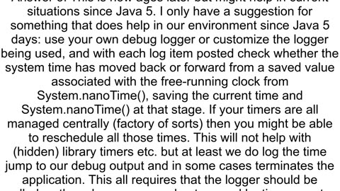 Detect if system time has been moved backwards in java or time proof timers