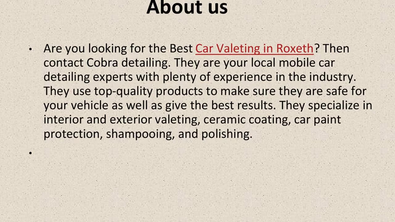 Best Car Valeting in Roxeth.