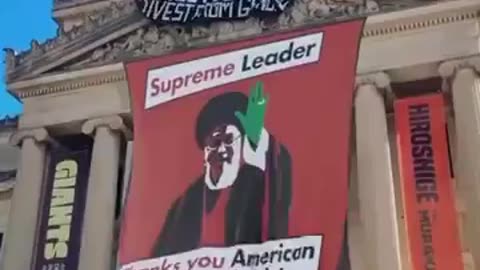While Khamenei oppresses Iranian citizens, insane activists in New York unfurl