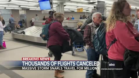 Storm forces cancellations of holiday flights