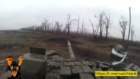 Combat on behalf of the Russian Armed Forces tank.