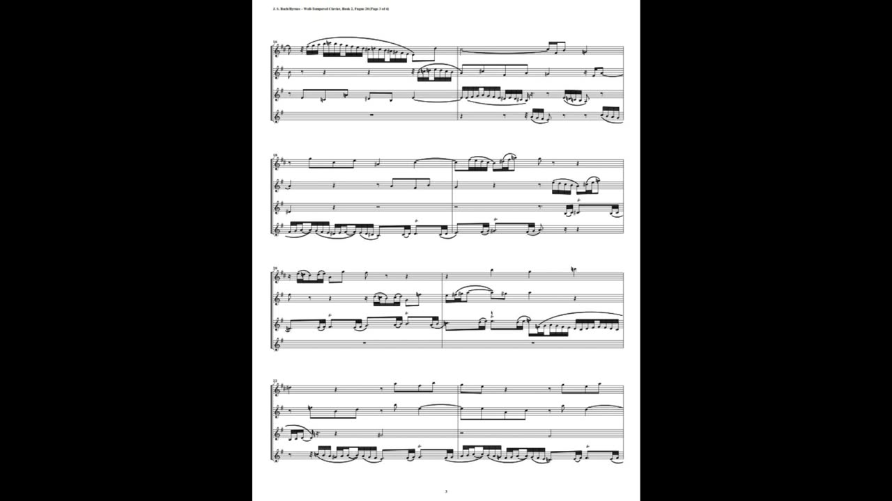 J.S. Bach - Well-Tempered Clavier: Part 2 - Fugue 20 (Clarinet Quartet)