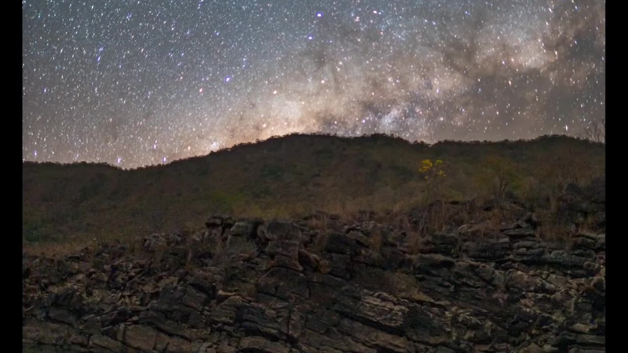 4K Time Lapse Video of Night Sky with Relaxing Music in 4K