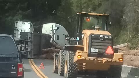 Trucker almost falls off mountain