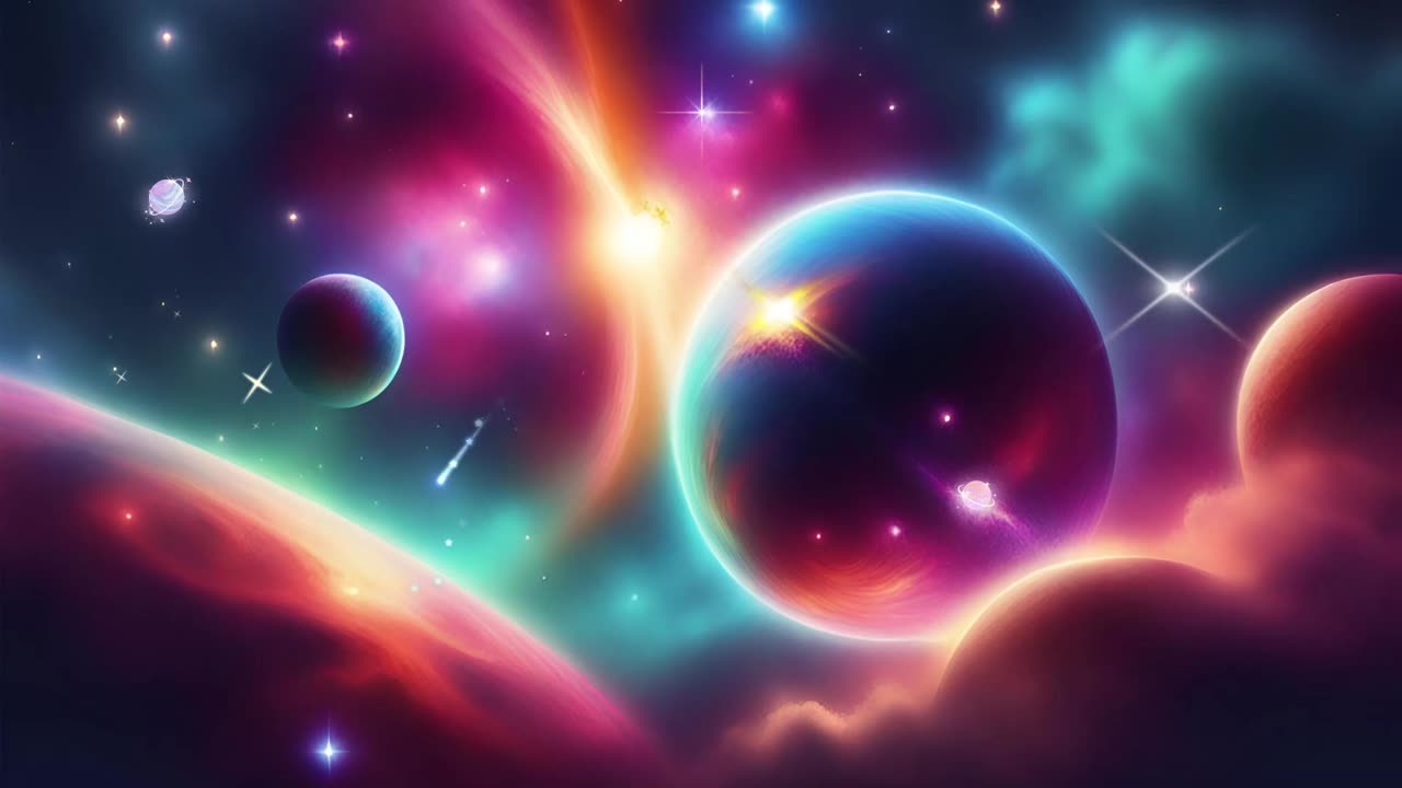 (No Sound) Cosmic Dream Digital Art 3 of 4 TV/PC Screensaver Background