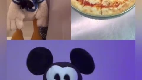 Micky and Donald like pizza