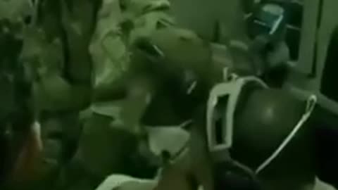 US soldiers saving a baby from child traffickers