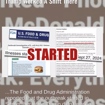 Fact Check: McDonald's E.coli Outbreak Did NOT Happen After Trump Worked A Shift There