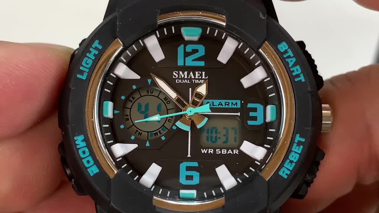 $17 38mm Dual Time Rugged Digital Sport Wrist Watch by SMAEL Review